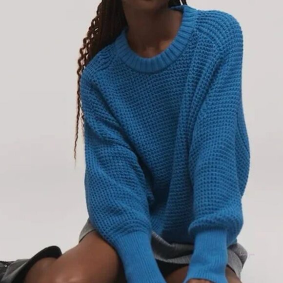 Anthropologie Pilcro Crew-Neck Waffle Sweater - Picture 2 of 7